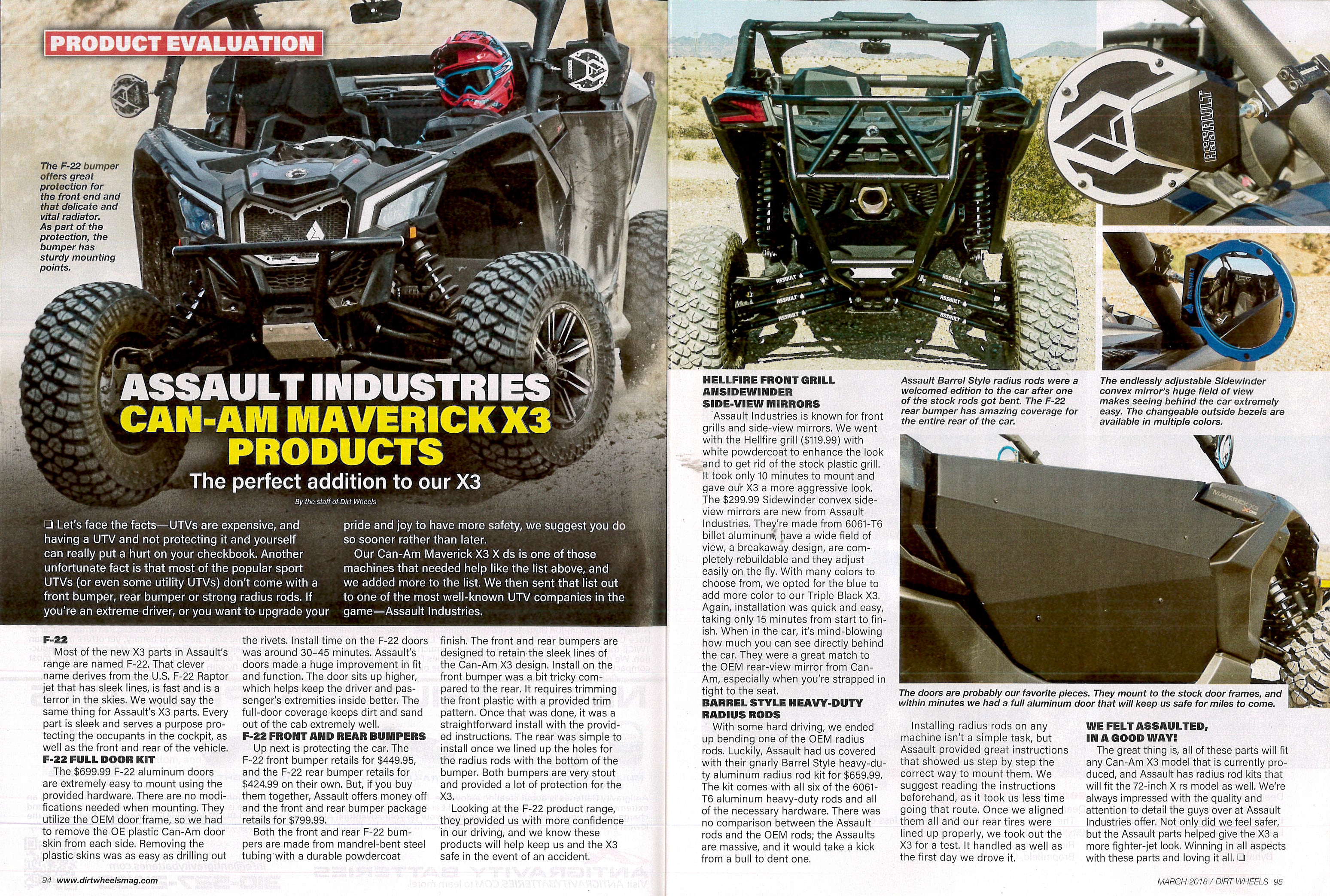 News: CanAm Maverick X3 product review in the March 2018 Dirt Wheels